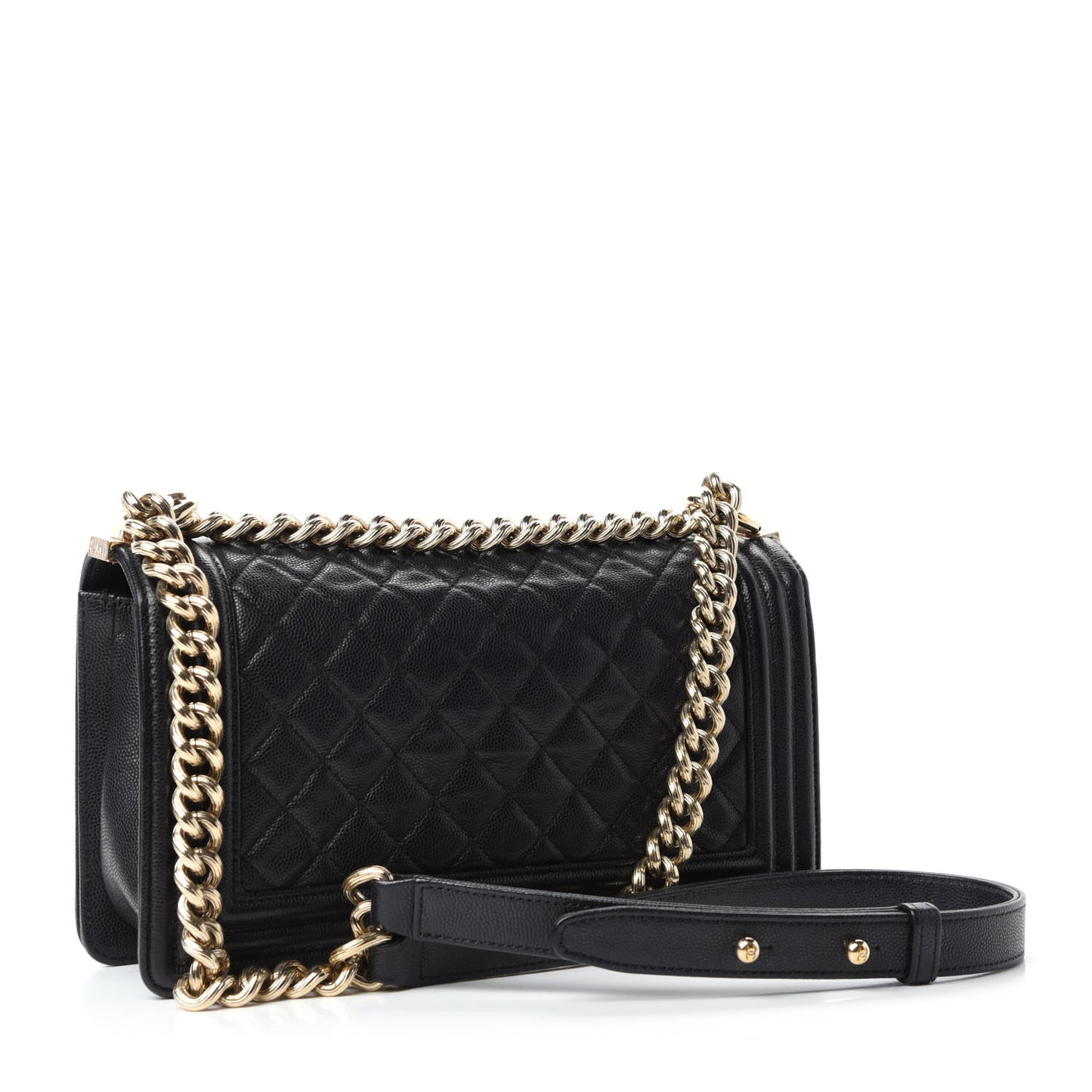 Caviar Quilted Medium Boy Flap Black