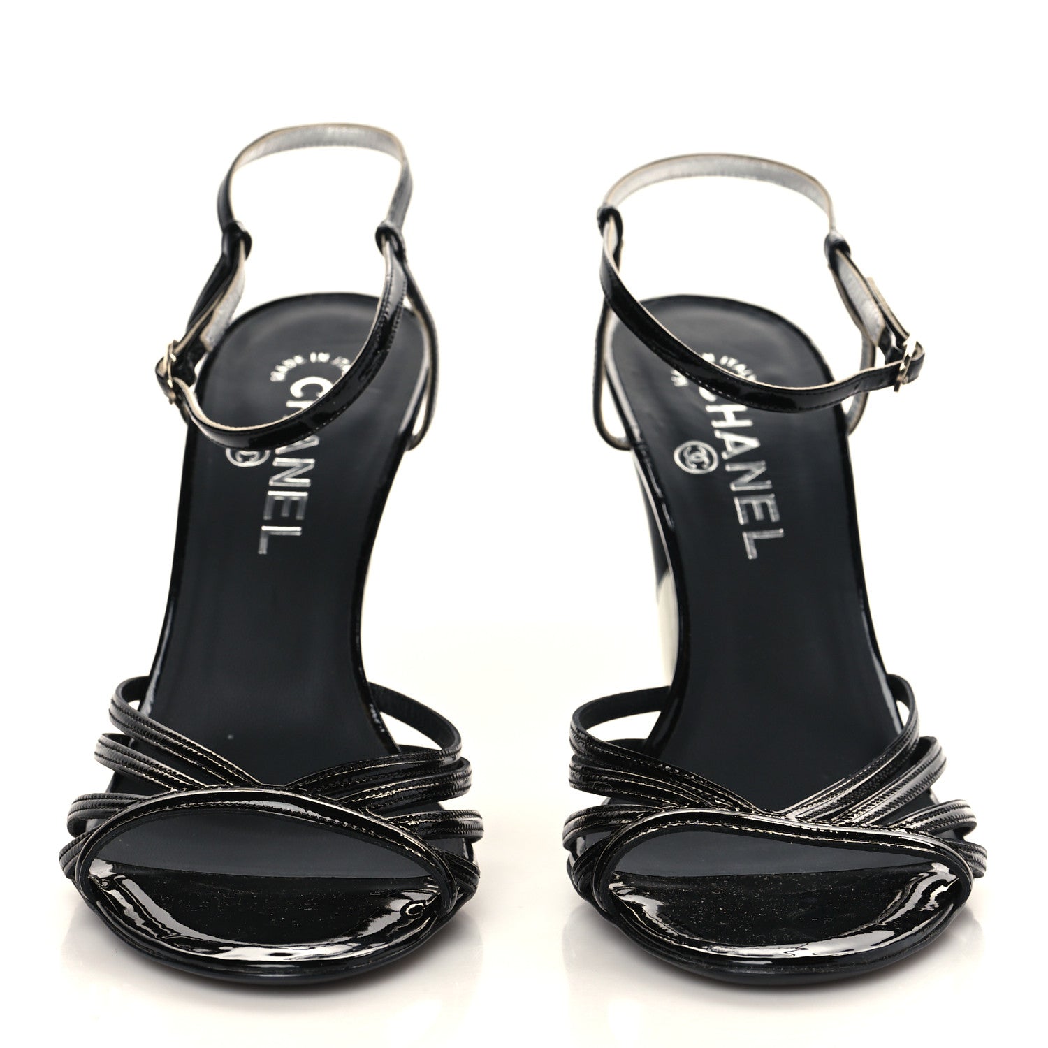 Chanel Patent CC Sandals 39 Black 2 of 8