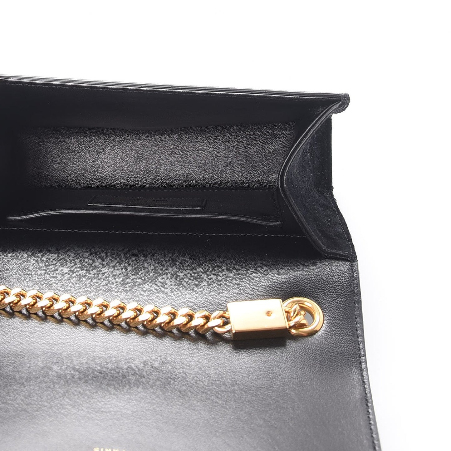 Suede Small Classic Monogram Kate Tassel Satchel Black