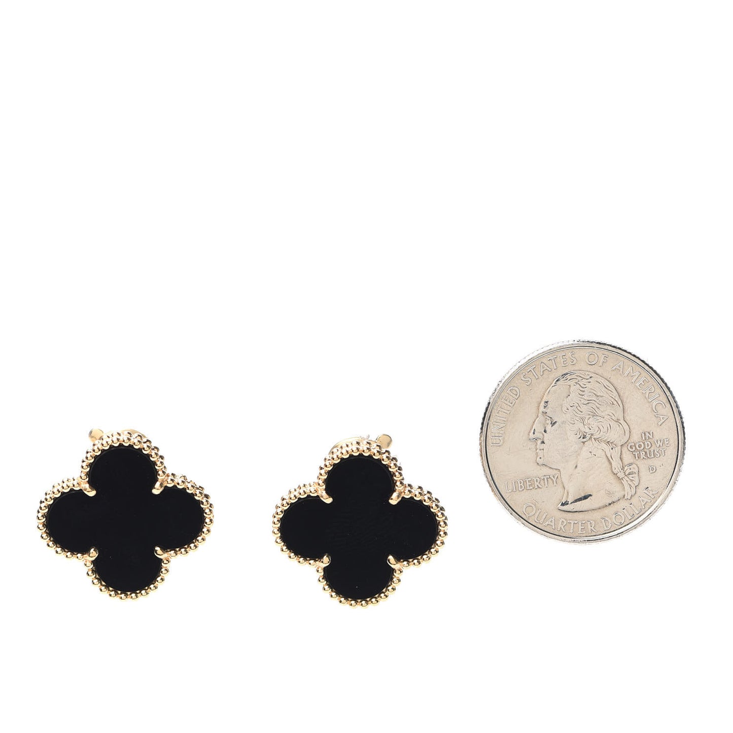 18K Yellow Gold Black Onyx Magic Alhambra Earrings