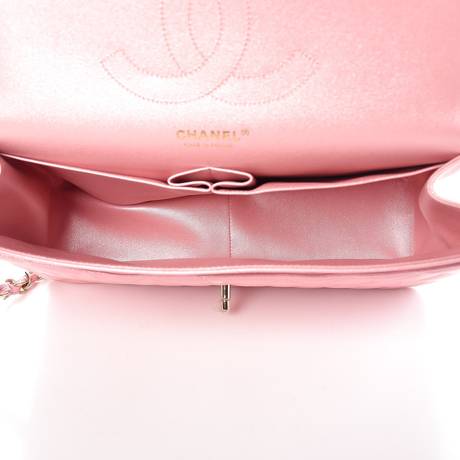 Chanel Iridescent Caviar Quilted Jumbo Double Flap Rose Pink 5 of 9