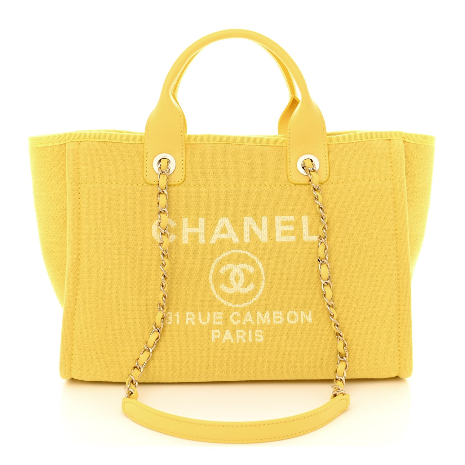 Chanel Mixed Fibers Small Deauville Tote Yellow 1 of 11