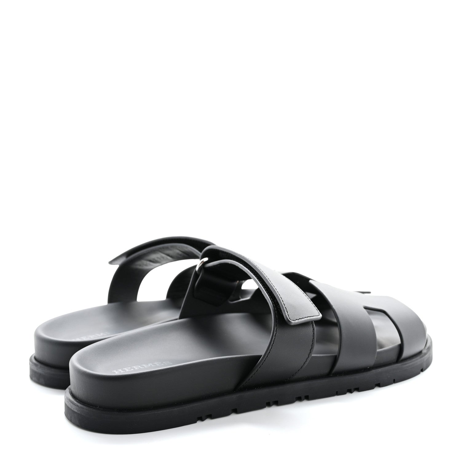 Hermes Calfskin Womens Chypre Sandals 39.5 Black 5 of 10