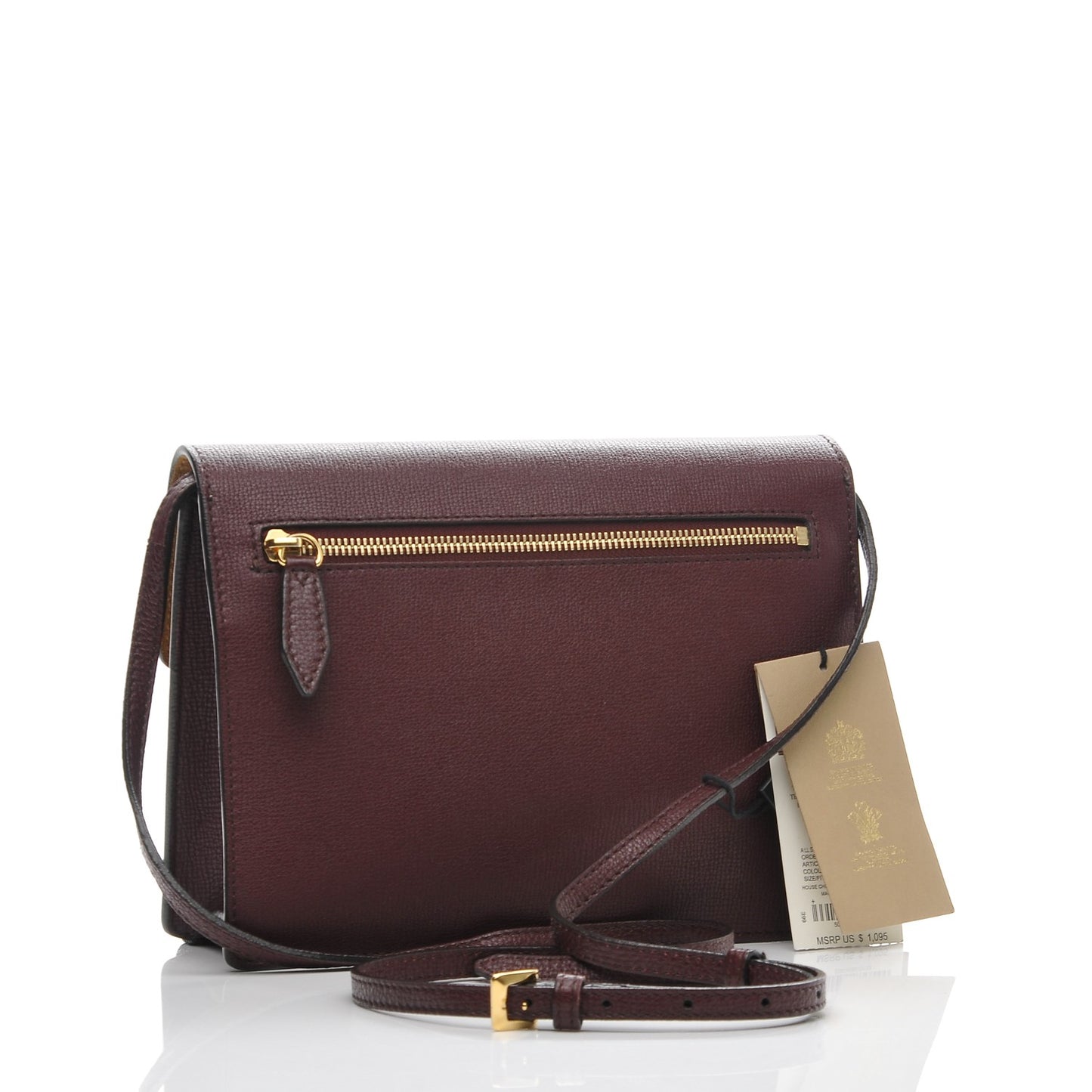 Derby Calfskin House Check Small Macken Crossbody Bag Mahogany Red