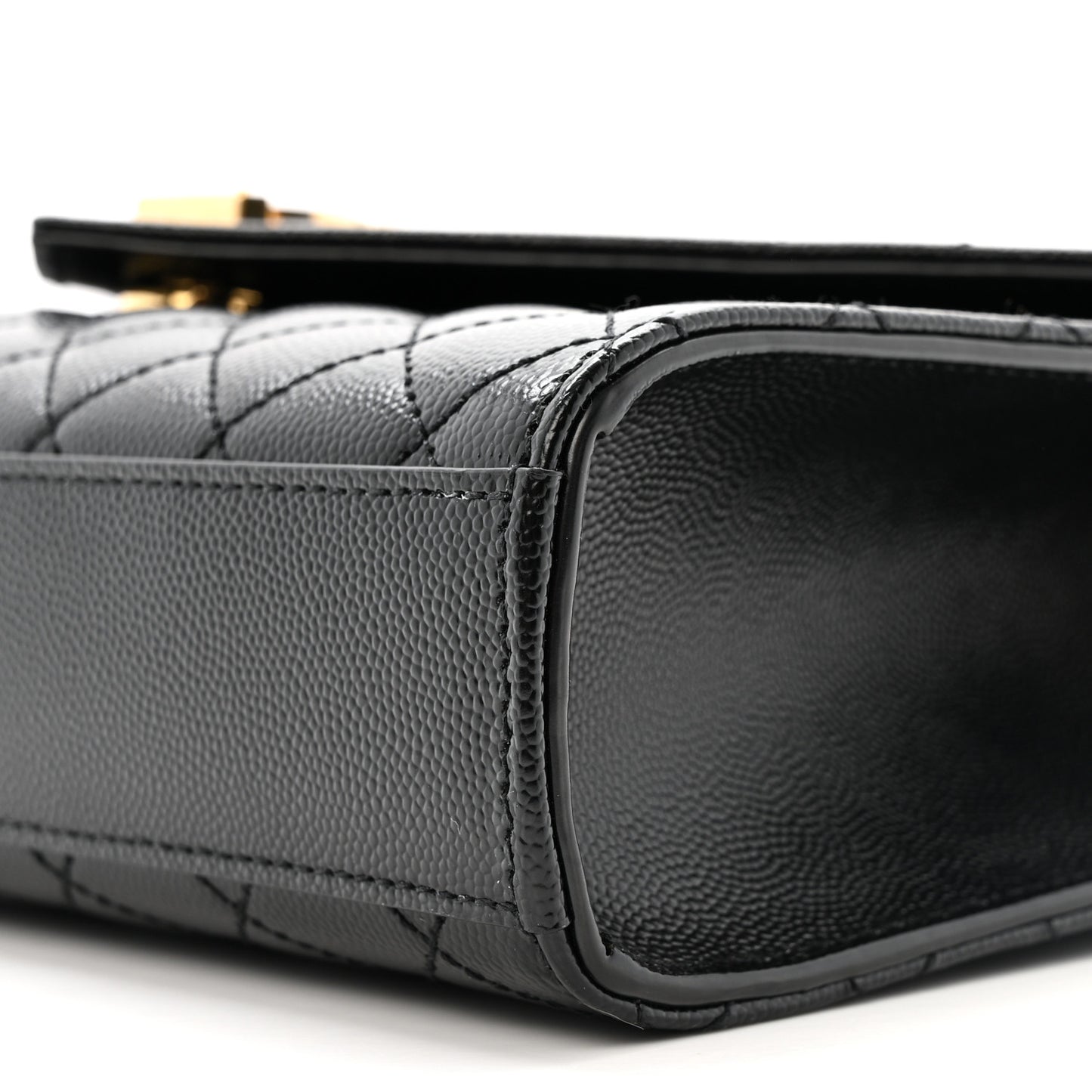 Grain De Poudre Textured Mixed Matelasse Triquilt Medium Monogram Satchel Black