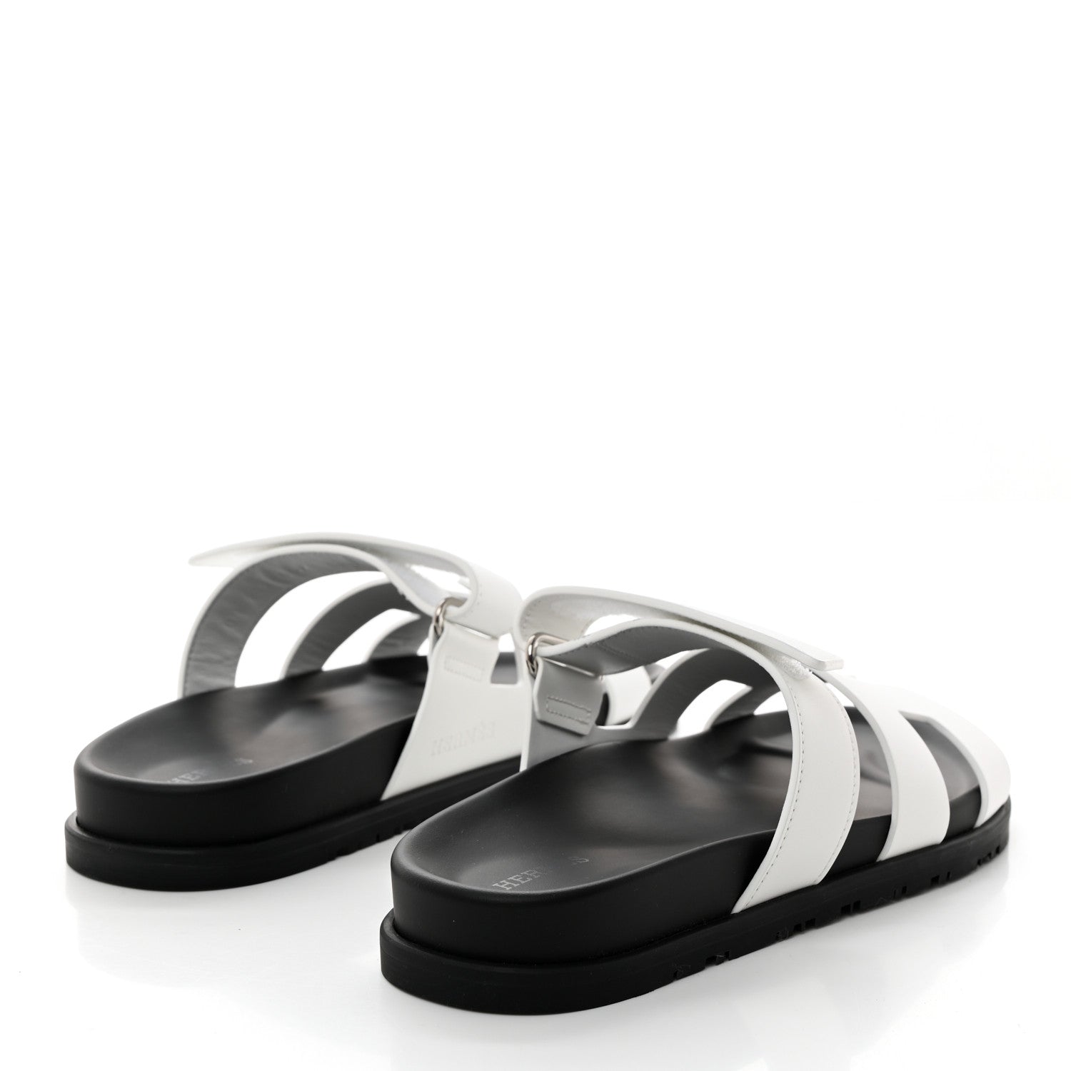 Hermes Calfskin Womens Chypre Sandals 38.5 White 4 of 9