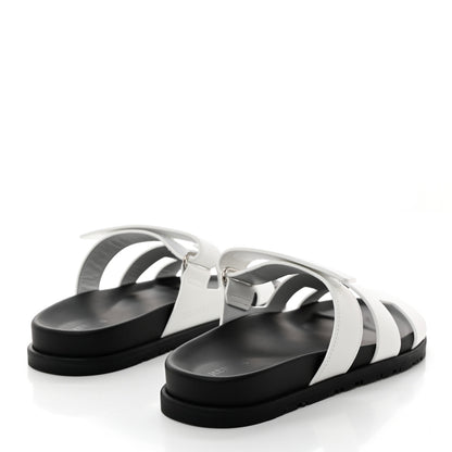 Hermes Calfskin Womens Chypre Sandals 38.5 White 4 of 9
