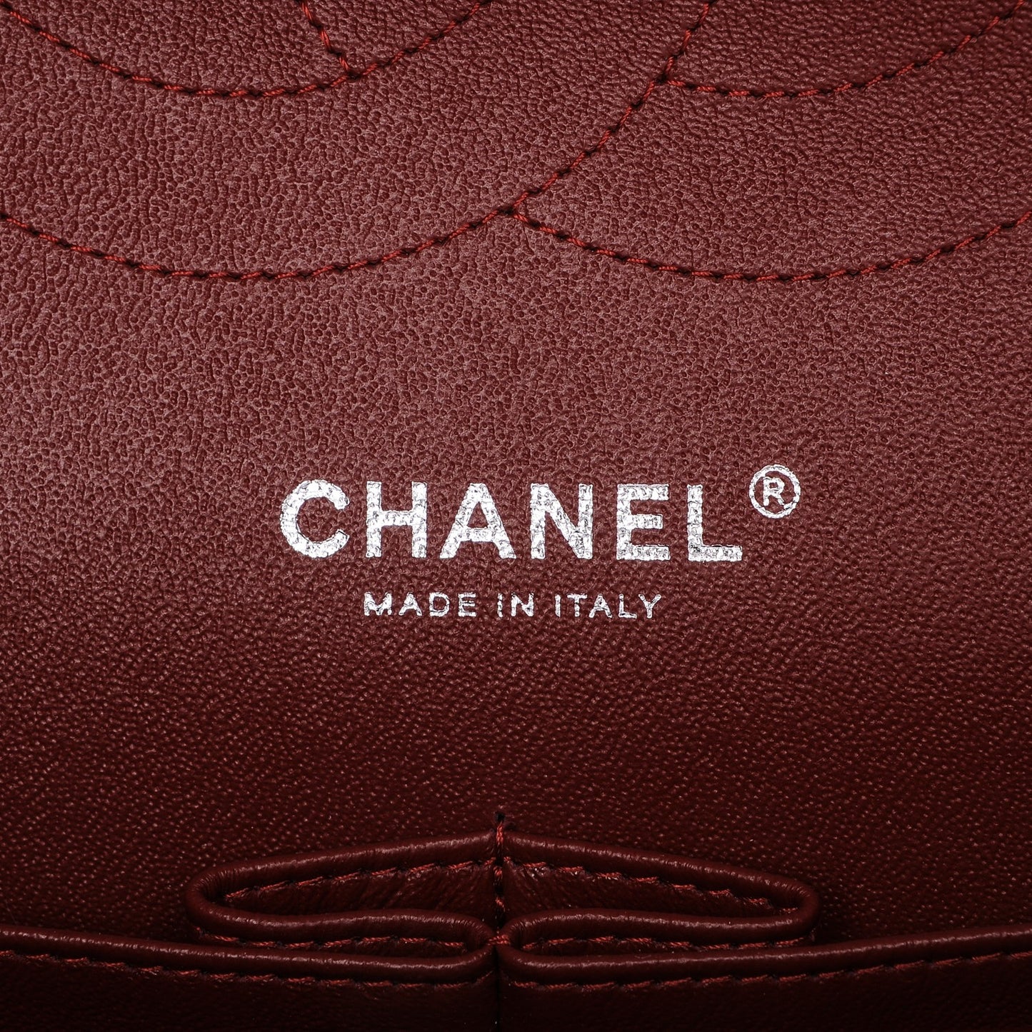 Patent Quilted Jumbo Double Flap Dark Red