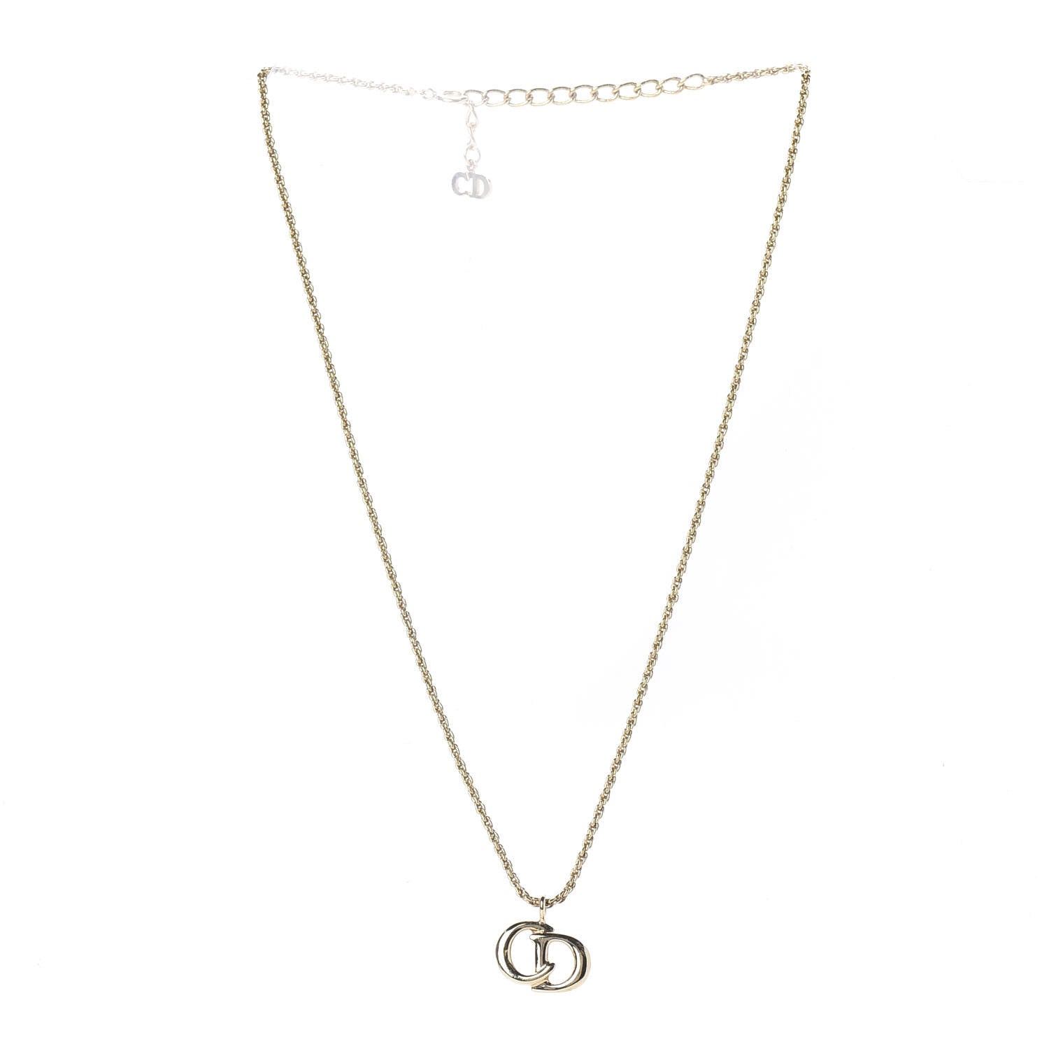 Christian Dior Metal Logo Necklace Gold 4 of 6