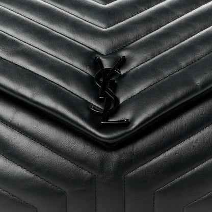 Saint Laurent Calfskin Y Quilted Monogram Monochrome Large Loulou Chain Satchel Black 9 of 13