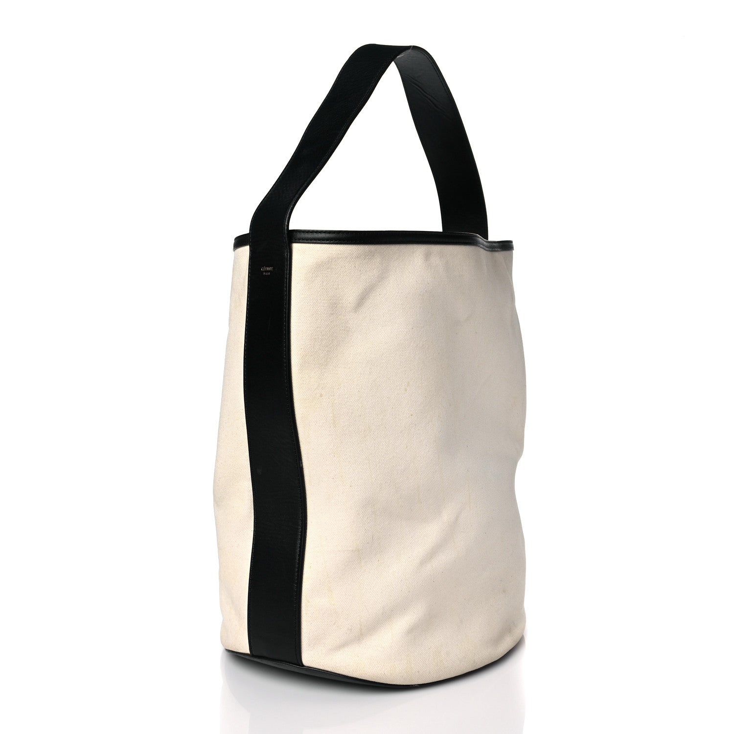 Celine Canvas Large Bucket Bag Black White 2 of 13