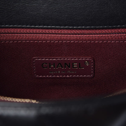 Chanel Calfskin Chevron Quilted Large Coco Handle Flap Light Black 6 of 8