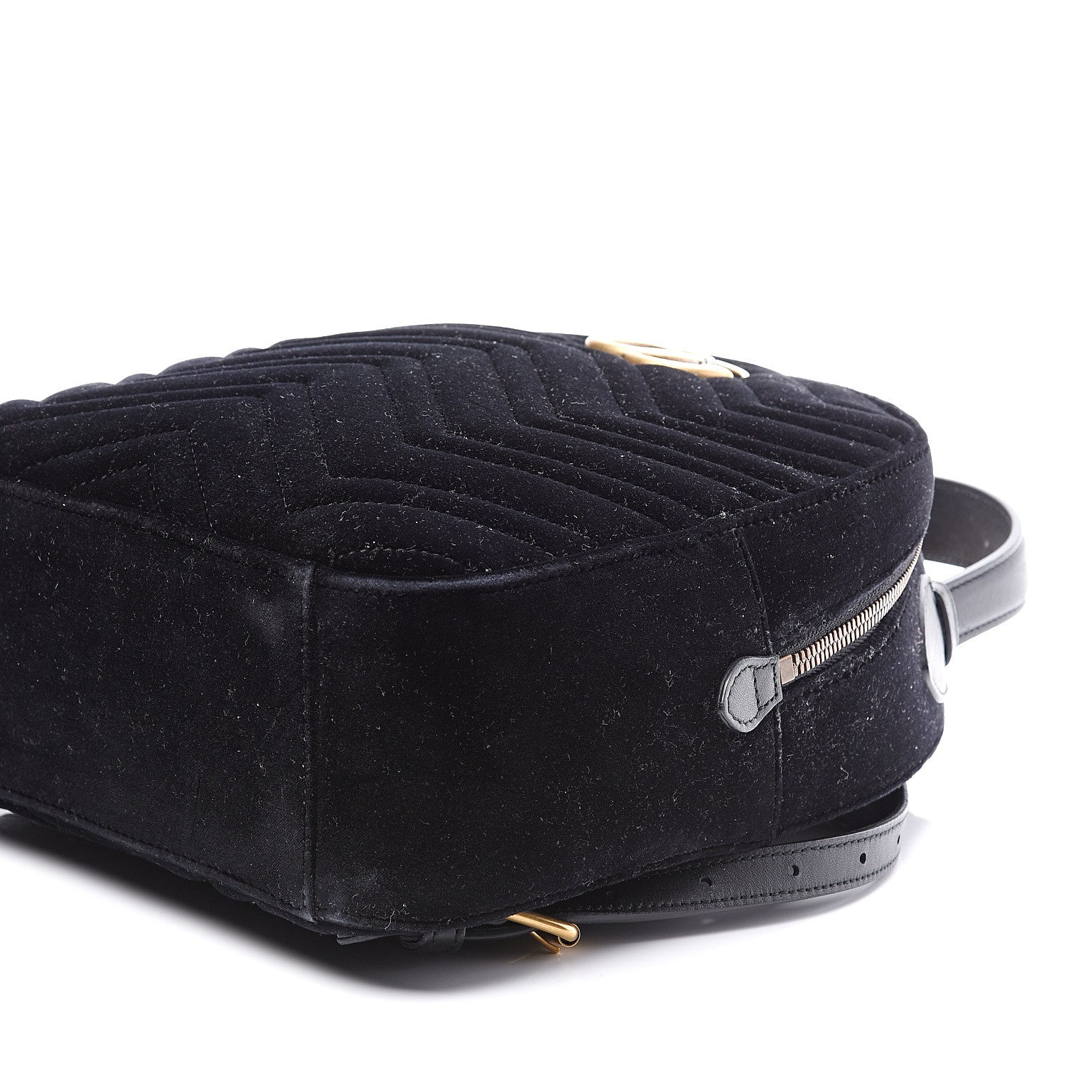Gucci Velvet Matelasse GG Marmont Dome Backpack Black 9 of 10