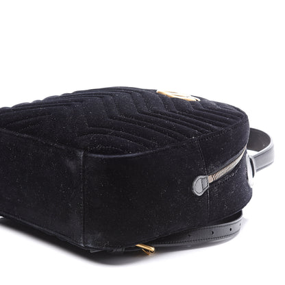 Gucci Velvet Matelasse GG Marmont Dome Backpack Black 9 of 10