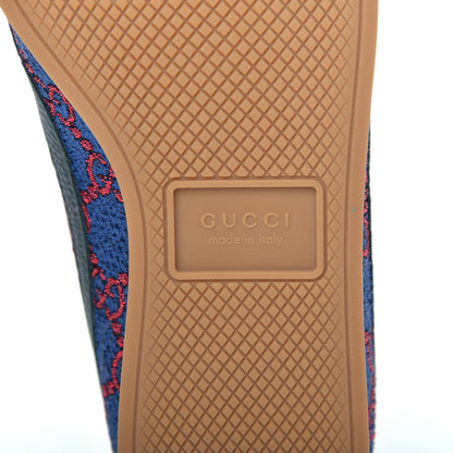 Gucci Lurex Calfskin Web GG Monogram Womens Falacer Sneakers 36 Iridescent Blue Iridescent Red Silver 9 of 13