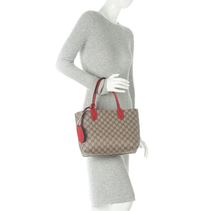Gucci GG Supreme Monogram Small Reversible Tote Beige Red 3 of 7