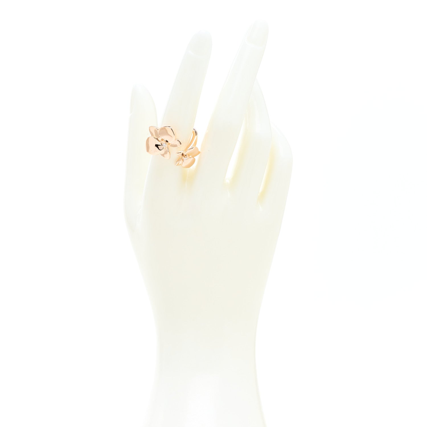 Cartier 18K Pink Gold Diamond Caresse D'Orchidees Par Cartier Ring 54 7 2 of 7
