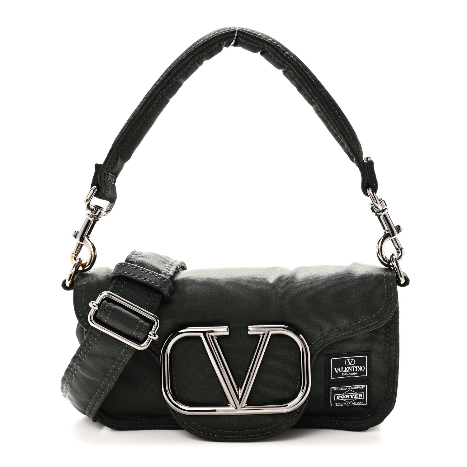 Valentino Garavani X PORTER Technical Fabric Vlogo Loco Small Crossbody Bag Khaki 1 of 10