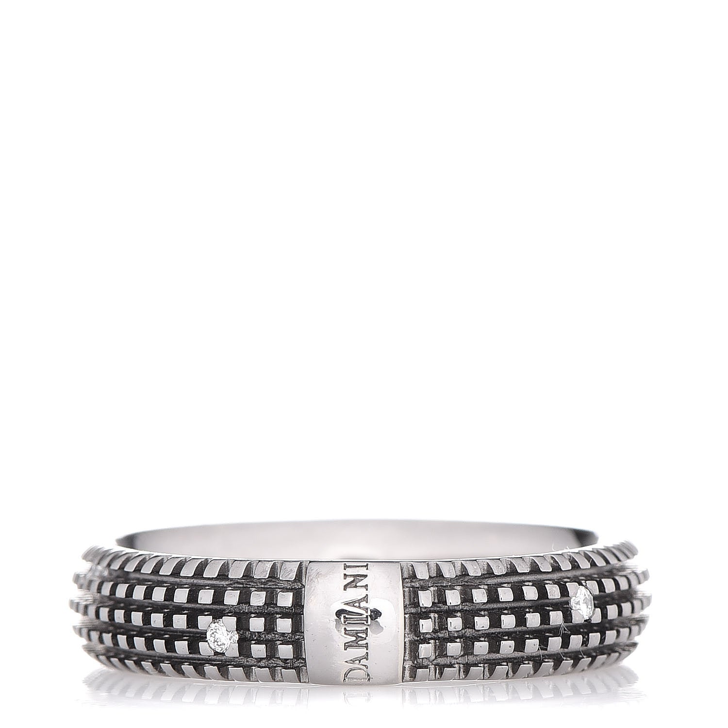 Damiani 18K Black Gold Diamond Metropolitan Dream Band Ring 54 6.75 1 of 4