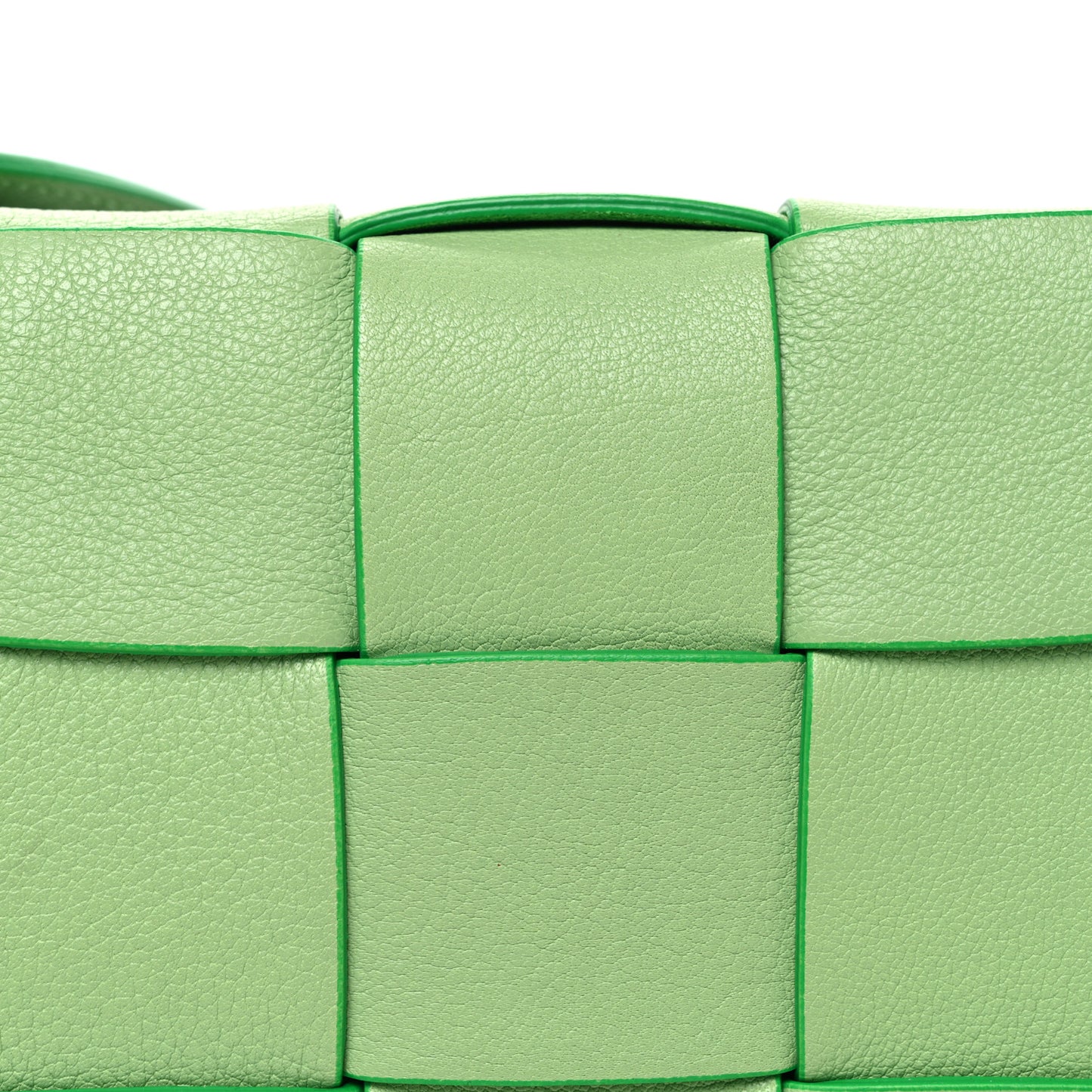 Grained Calfskin Maxi Intrecciato Cassette Crossbody Bag Pistachio