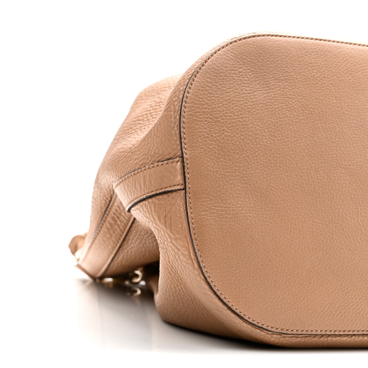 Gucci Pebbled Calfskin Miss Bamboo Bucket Bag Camelia 9 of 10