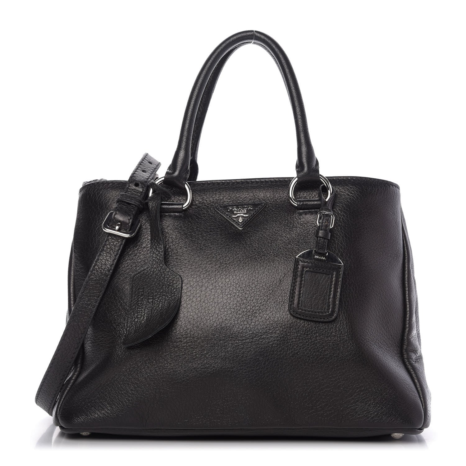 Prada Cervo Deerskin Shopping Tote Black 1 of 10