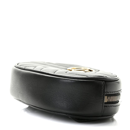 Gucci Calfskin Matelasse GG Marmont Belt Bag 75 30 Black 7 of 8