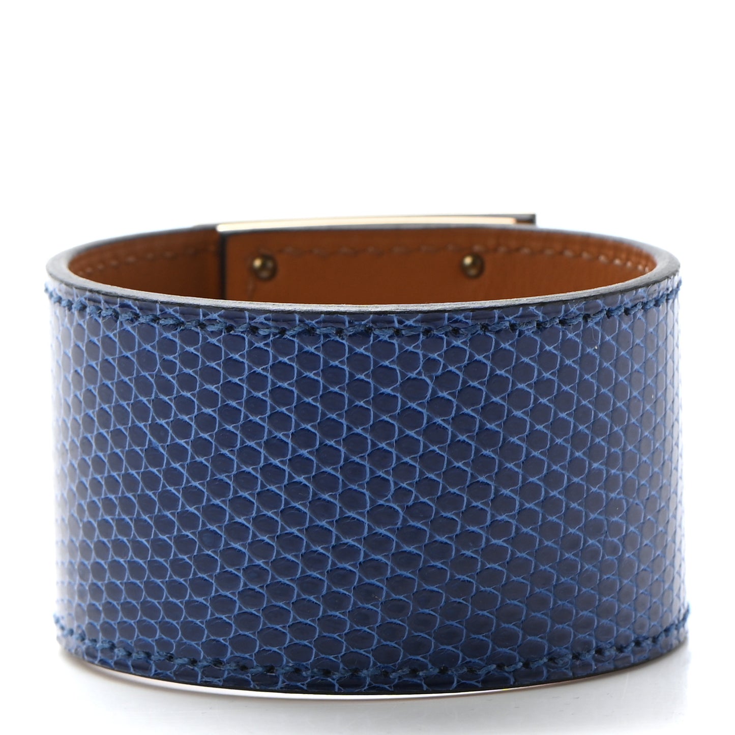 Lizard Kelly Dog Cuff S Bleu Saphir