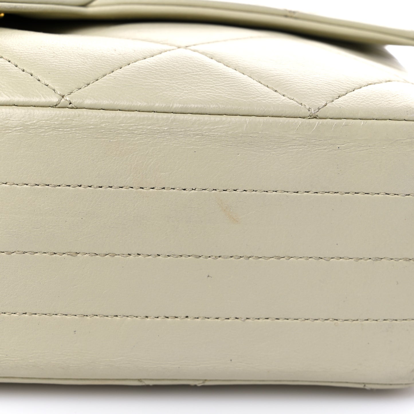 Lambskin Quilted Small Single Flap Beige