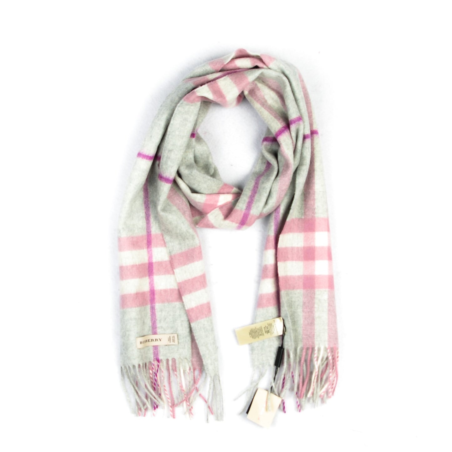 Cashmere Giant Check Scarf Grey