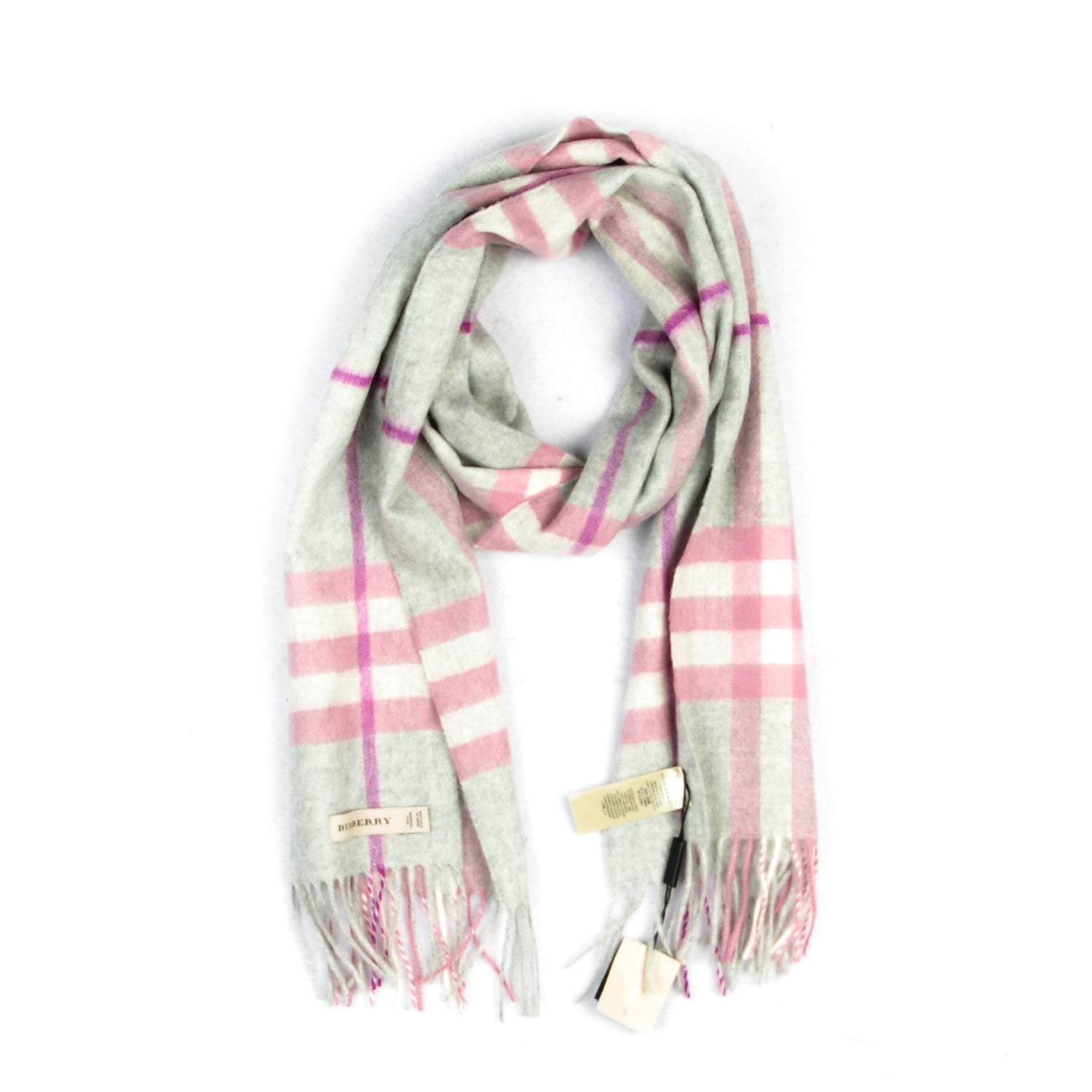 Burberry Cashmere Giant Check Scarf Grey 1 of 4