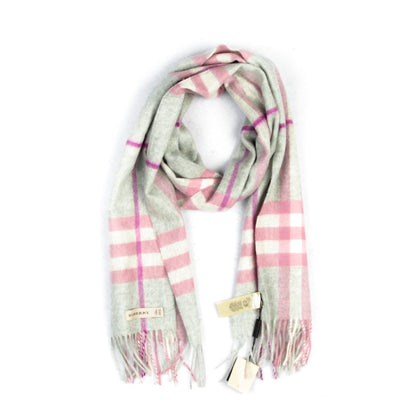 Burberry Cashmere Giant Check Scarf Grey 1 of 4