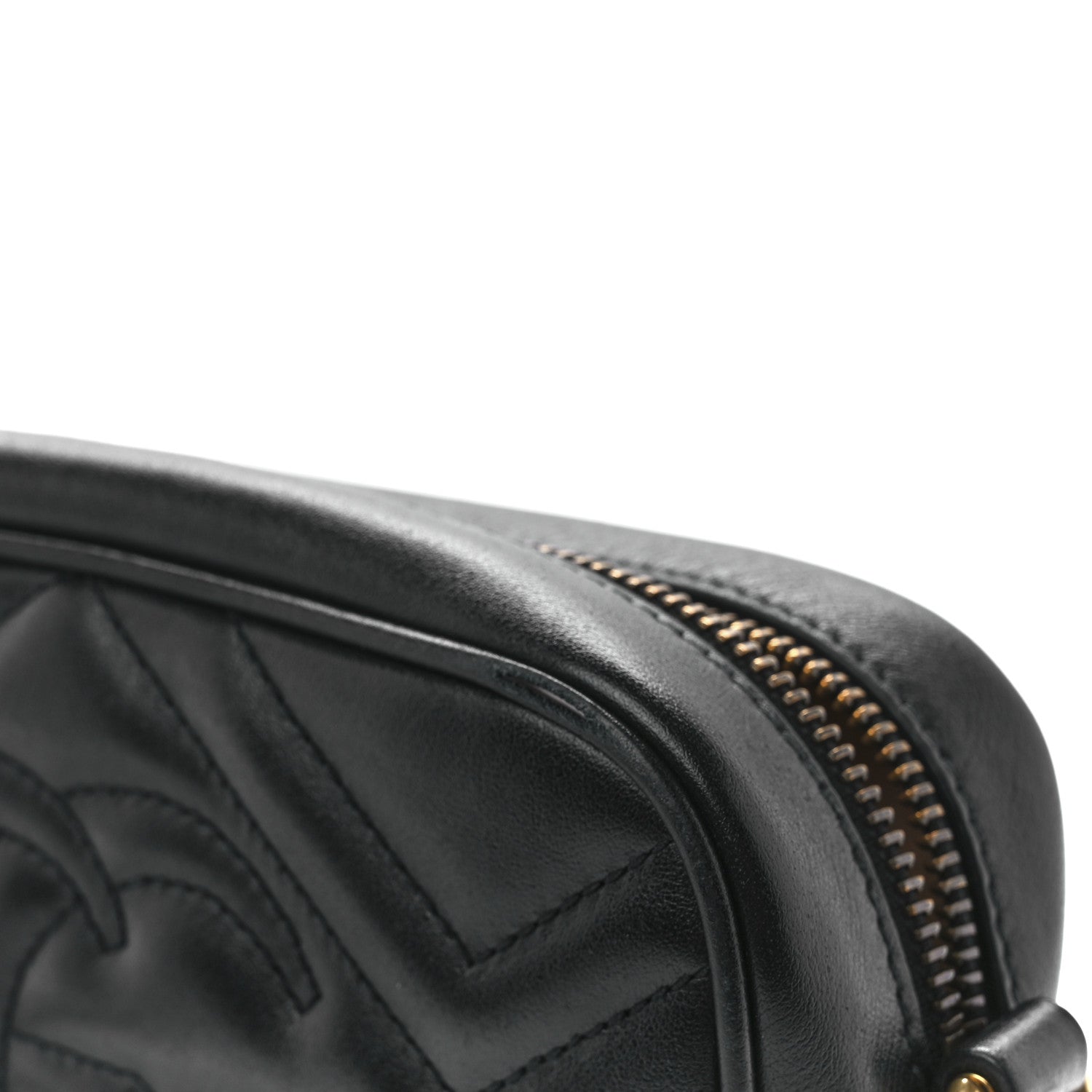 Gucci Calfskin Matelasse Mini GG Marmont Chain Shoulder Bag Black 14 of 15