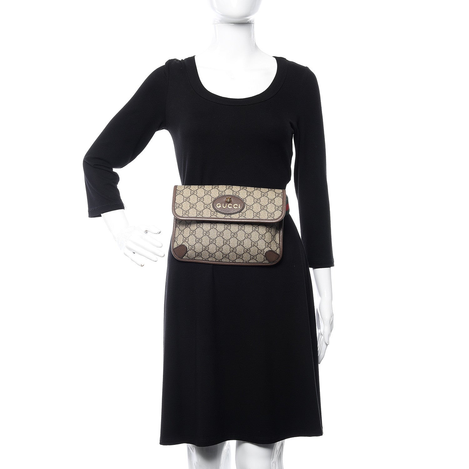 Gucci GG Supreme Monogram Neo Vintage Web Belt Bag Brown 2 of 8