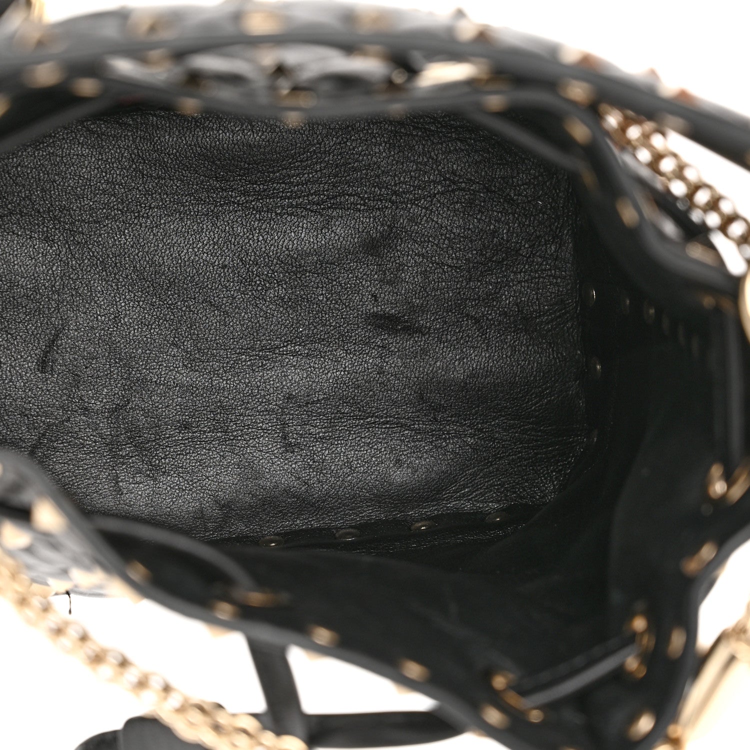 Valentino Garavani Nappa Mini Rockstud Spike Bucket Bag Black 5 of 11