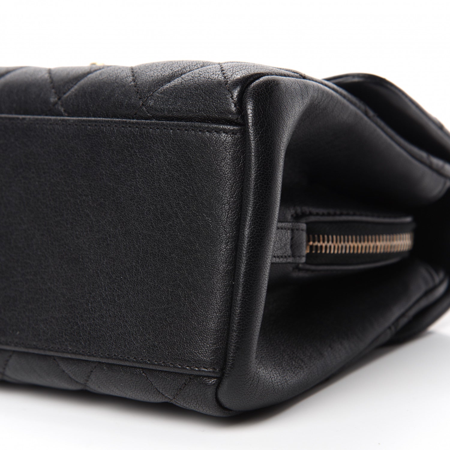 Chanel Shiny Sheepskin Quilted Small Trapezio Flap Black 7 of 11