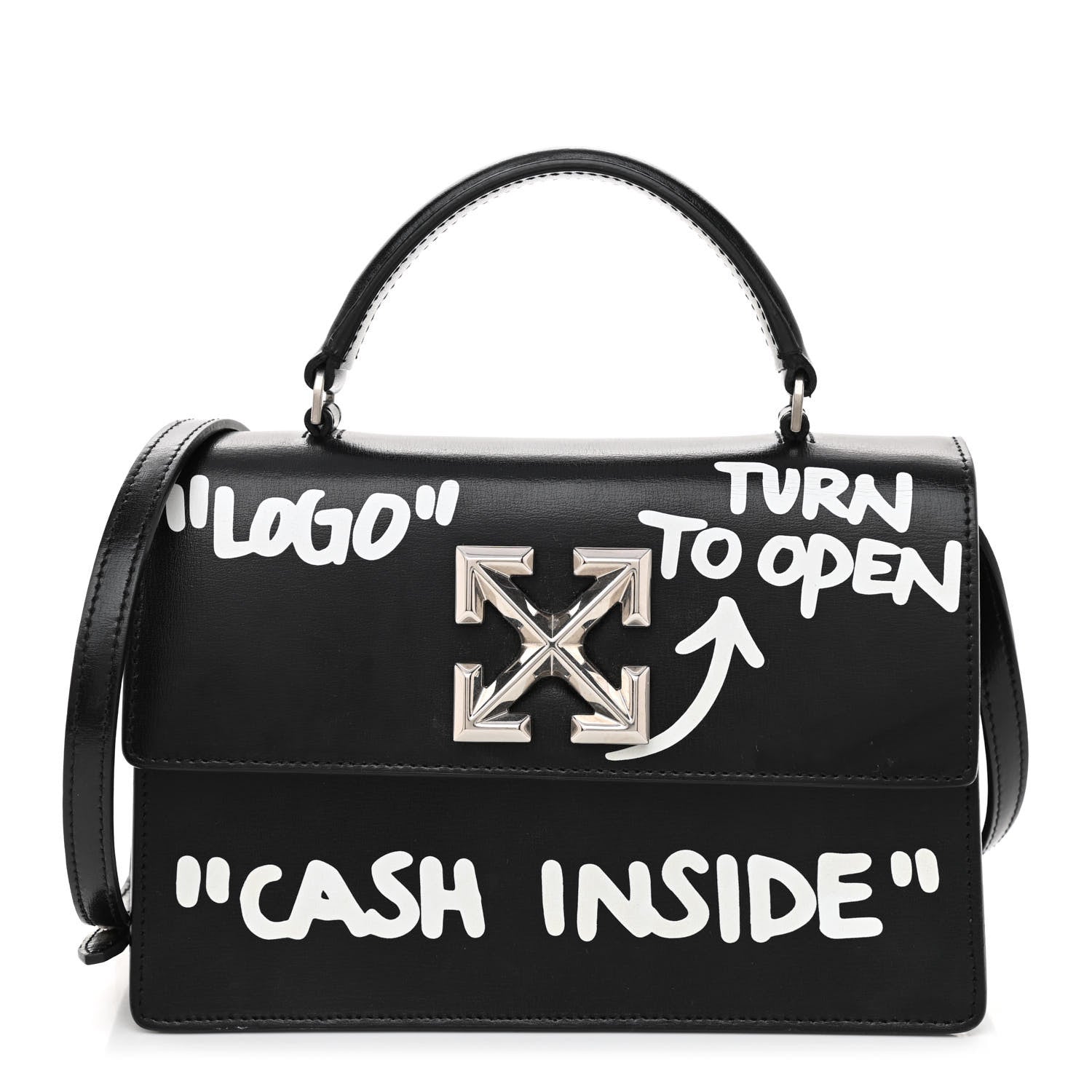 Off-White Calfskin Cash Jitney 1.4 Shoulder Bag Black 1 of 11