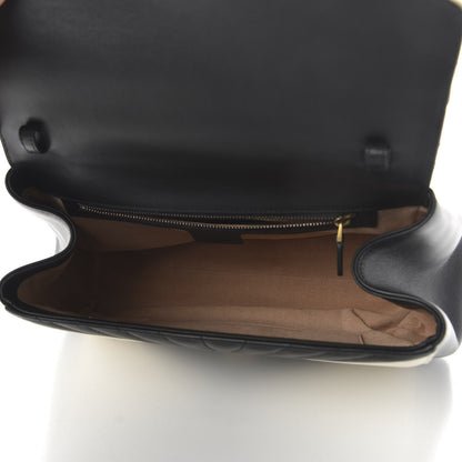 Gucci Calfskin Bamboo Trapuntata Queen Margaret Top Handle Bag Mystic White Black 6 of 12