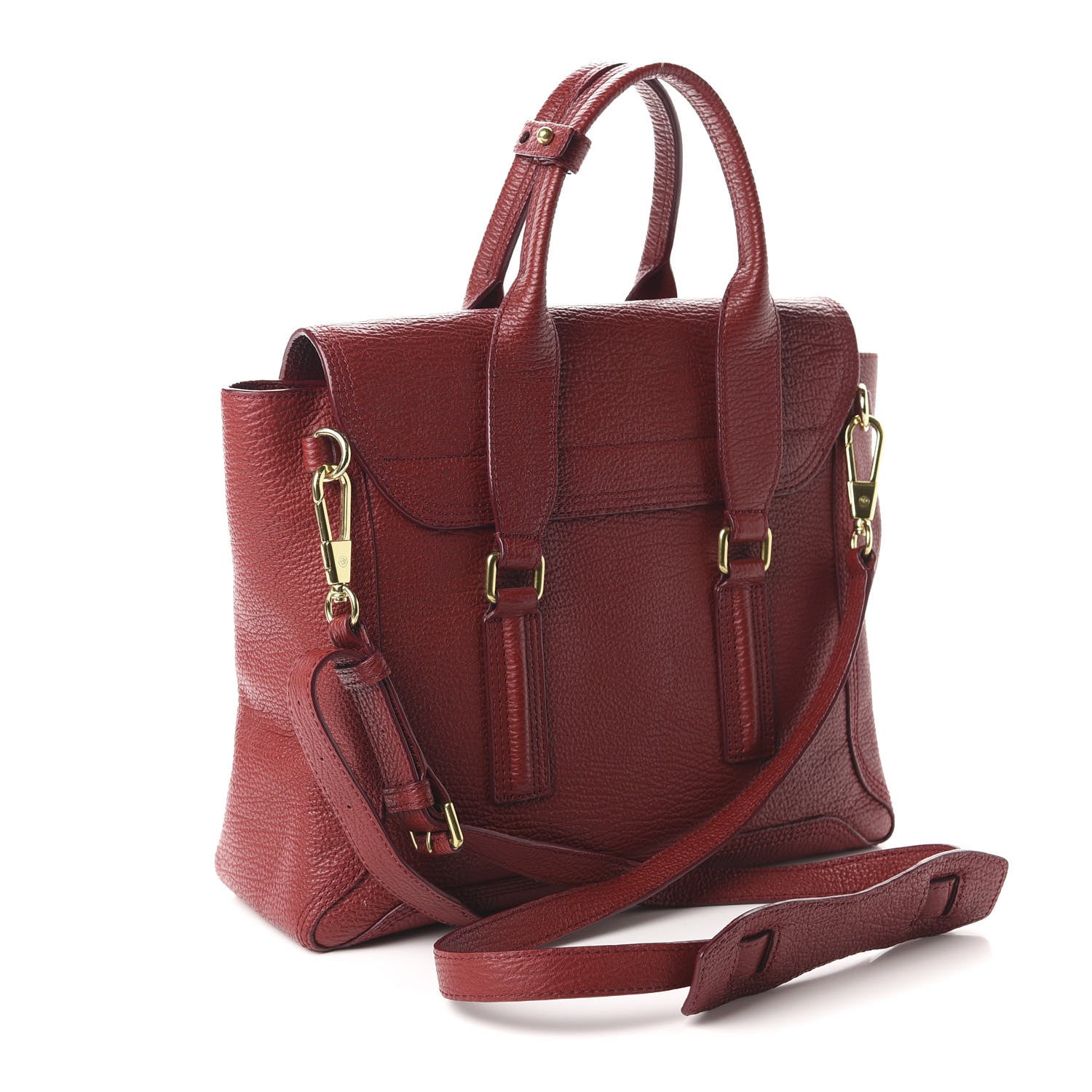 3.1 Phillip Lim 3.1 Textured Calfskin Medium Pashli Satchel Red 4 of 14
