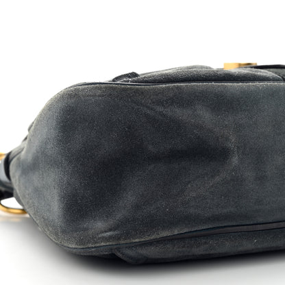 Chloe Suede Medium Lexa Shoulder Bag Silver Blue 9 of 12