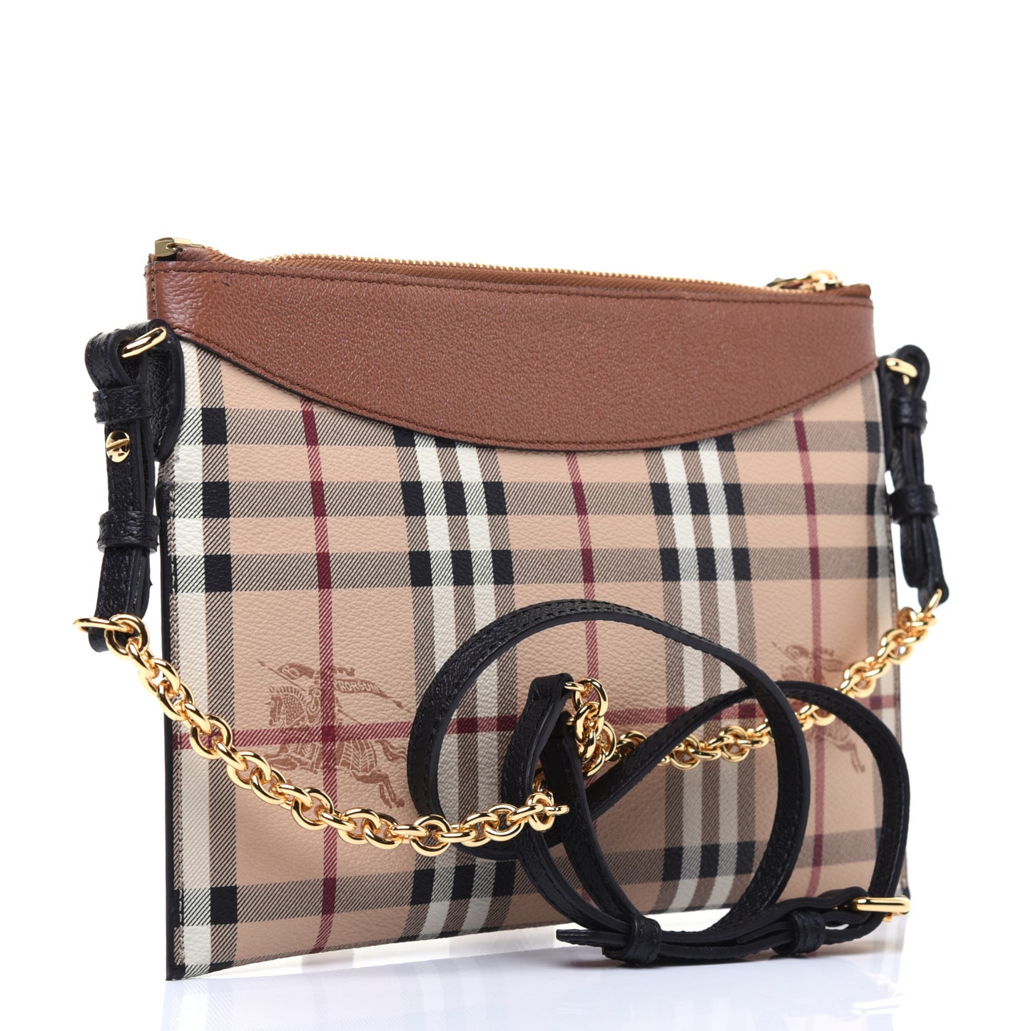 Haymarket Check Peyton Crossbody Clutch Bag Toffee