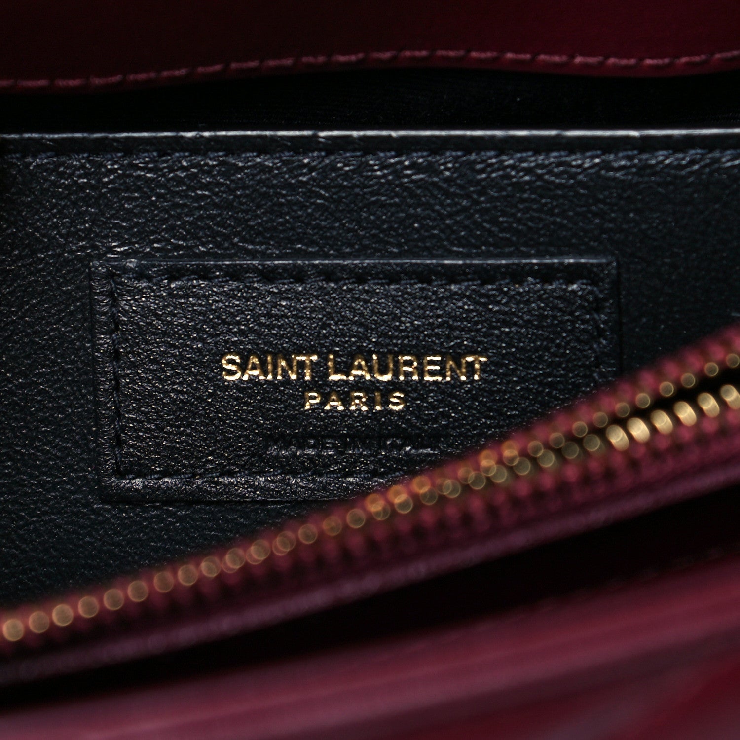 Saint Laurent Calfskin Y Quilted Monogram Small Loulou Chain Satchel Dark Legion Red 7 of 13