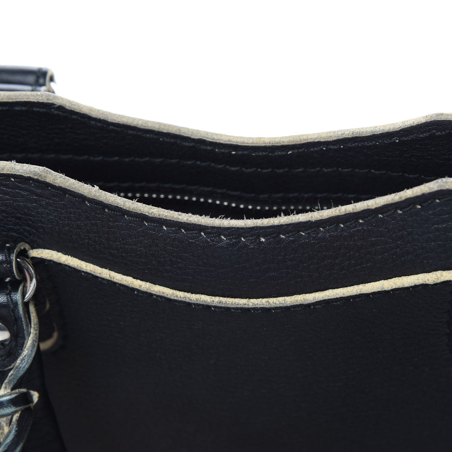 Supple Grained Calfskin Classic Silver Hardware Highlight Mini City Black