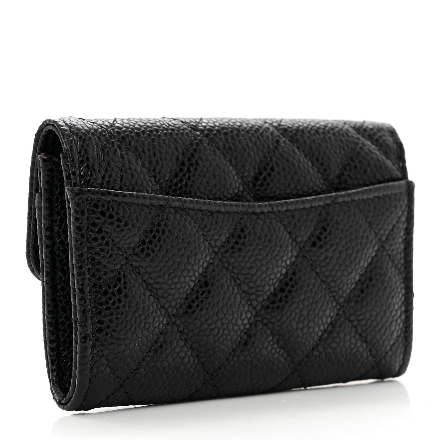 Chanel Caviar Quilted Flap Card Holder Wallet Black 3 of 8
