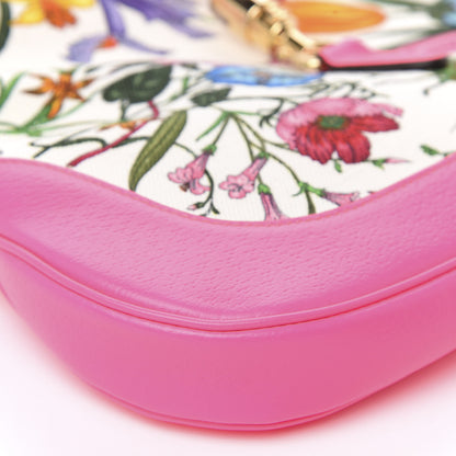 Gucci Canvas Flora Medium Jackie Hobo Fuchsia 8 of 9