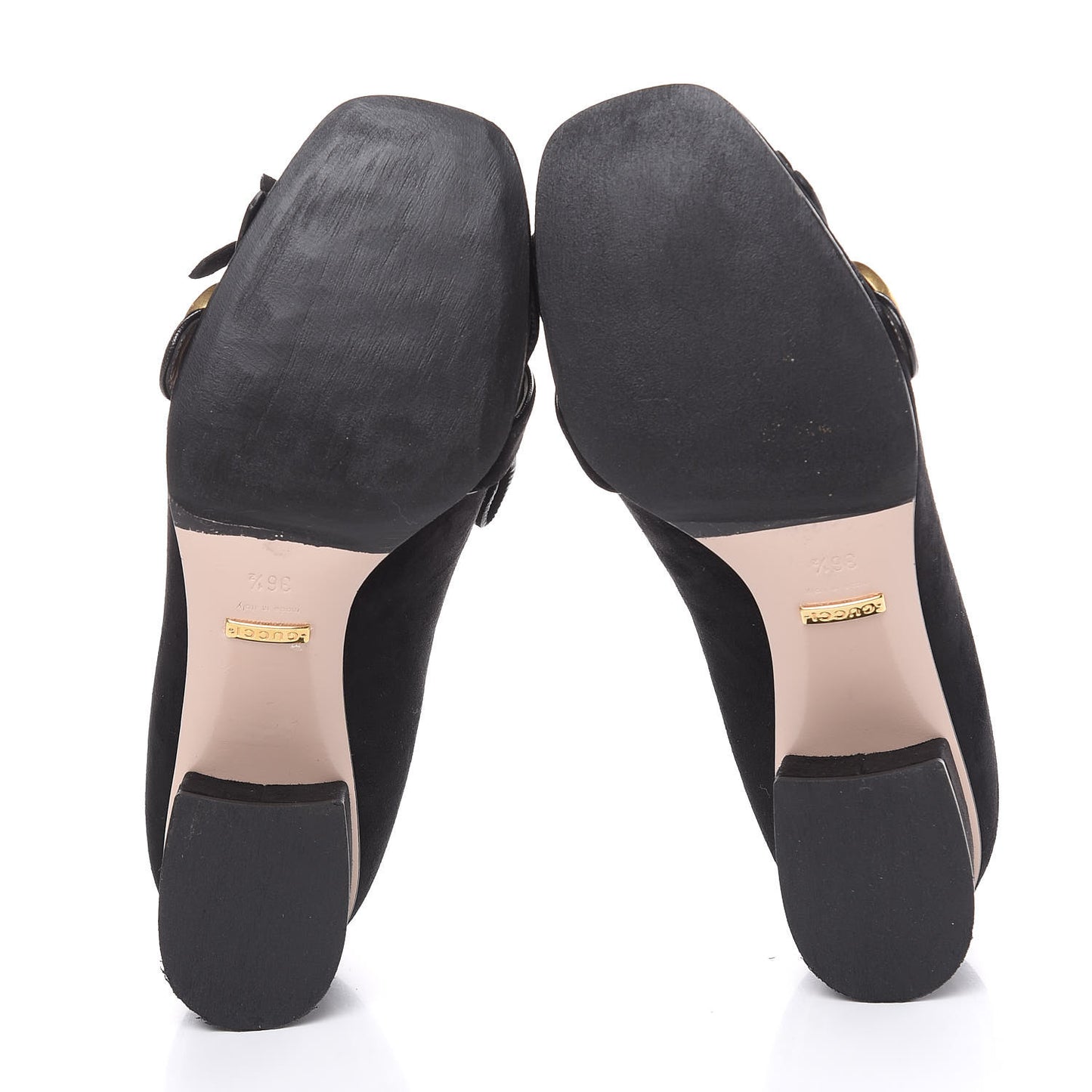 Kid Scamosciato GG Marmont Fringe 50mm Loafer Pumps 36.5 Black