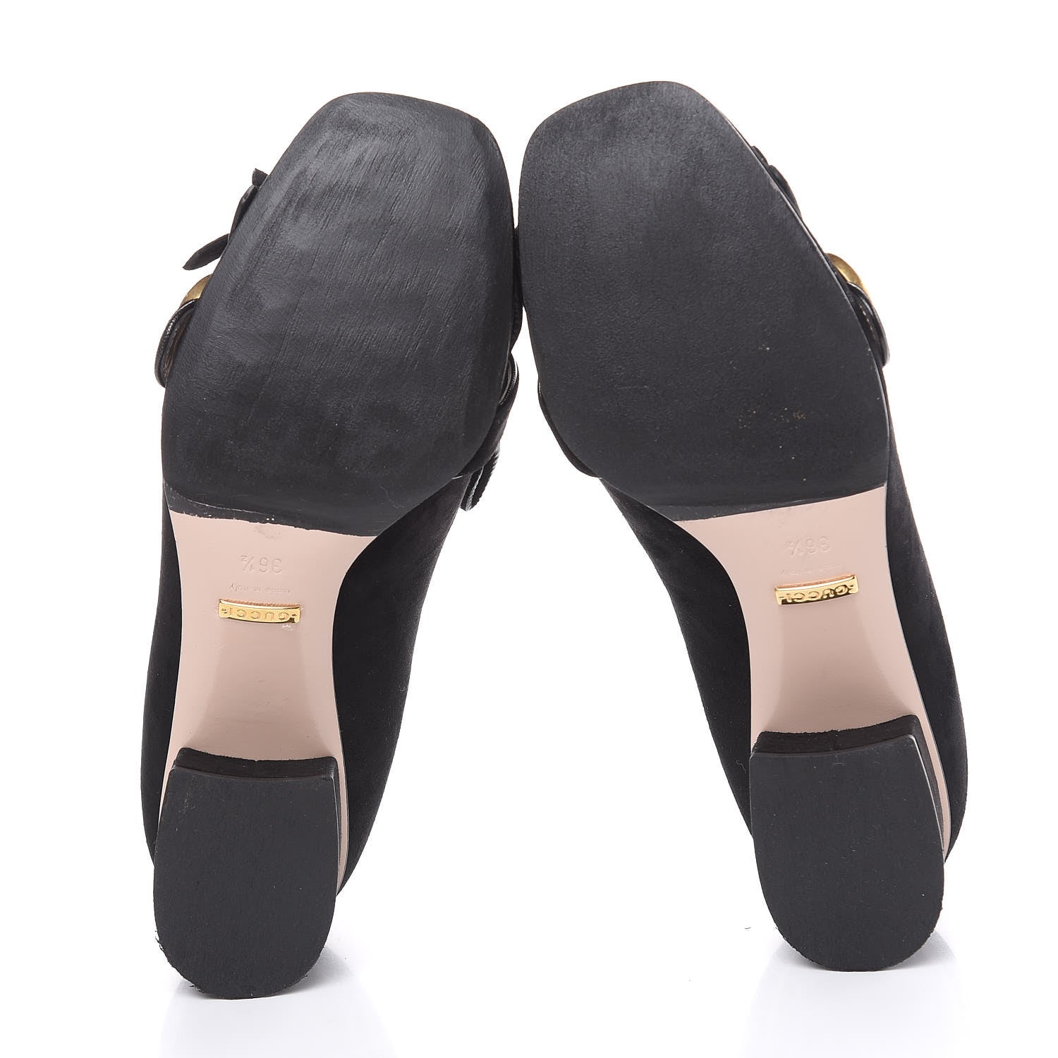 Gucci Kid Scamosciato GG Marmont Fringe 50mm Loafer Pumps 36.5 Black 5 of 11