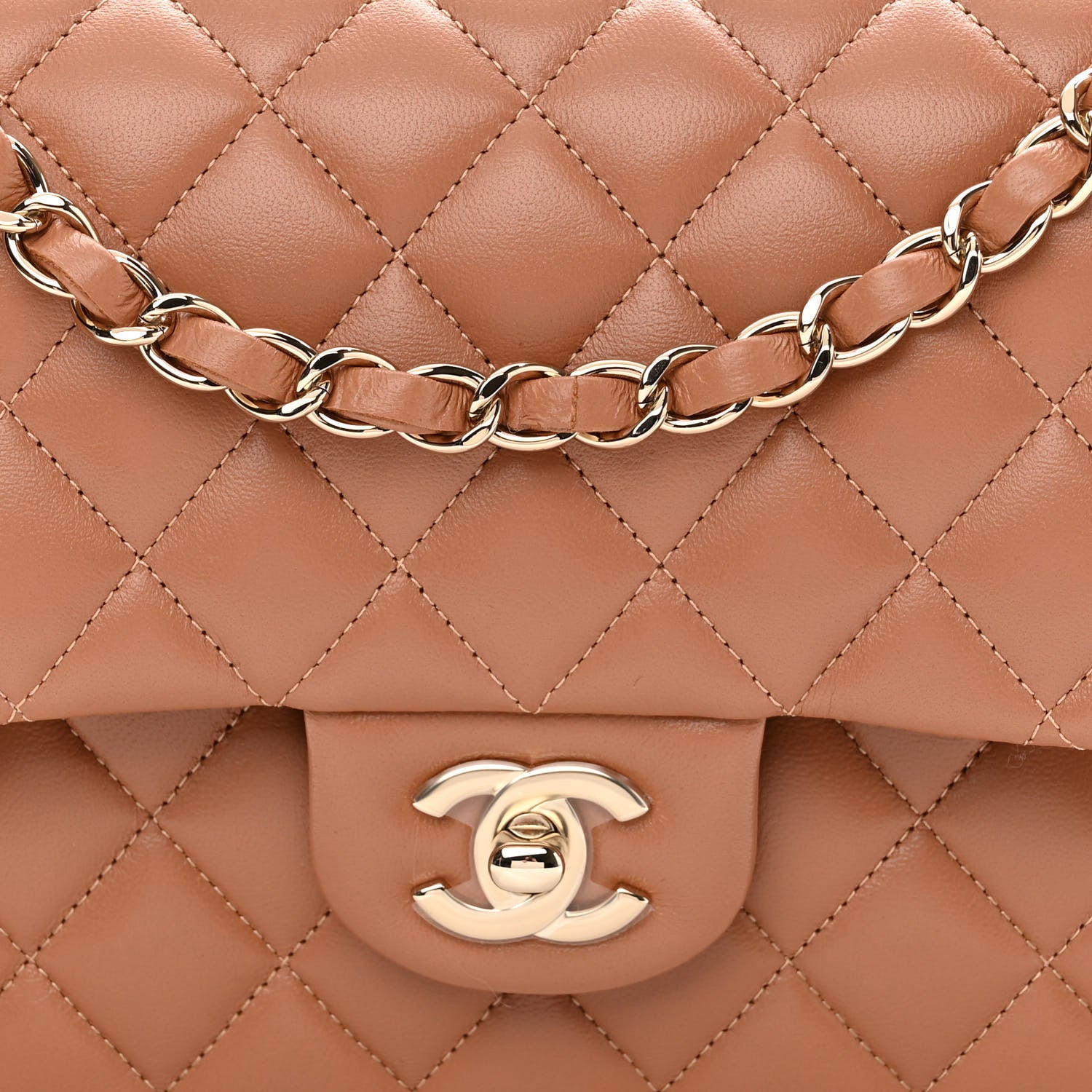 Chanel Lambskin Quilted Medium Double Flap Brown 8 of 11
