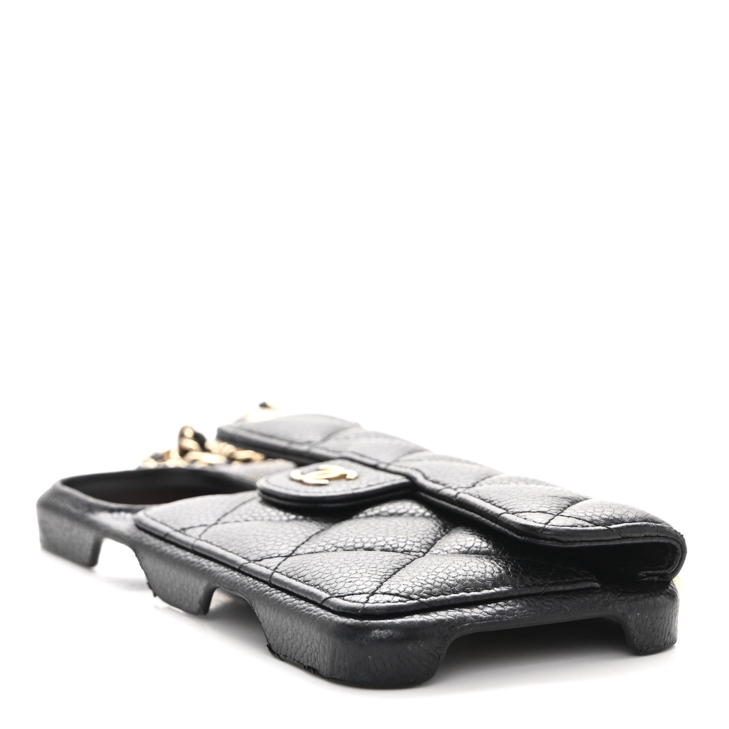 Chanel Caviar Quilted Pearl Crush iPhone 16 Pro Max Case With Chain Black 4 of 9