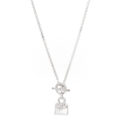 Hermes Sterling Silver Birkin Amulette Pendant Necklace 1 of 5